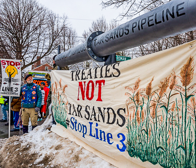 Sign about treaties and a pipeline