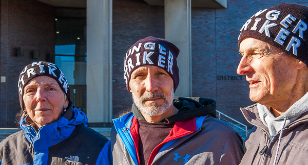 Hunger strikers, L/R: Joy Gurrie, Rob Bonney, Roger Rosen