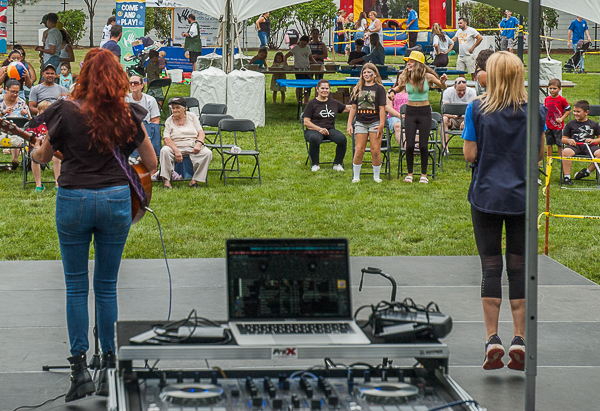 Song and dance at kids corner, East End Veterans Memorial Park