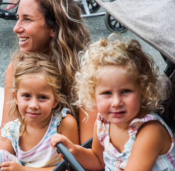 Mother and her children taking in the events