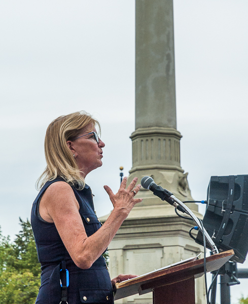 Senator Joan B. Lovely greets festival-goers.