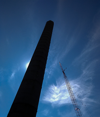 Old tannery smokestack