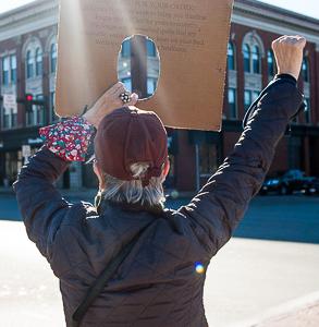 Sarah Dooling protests Peabody peaker plant