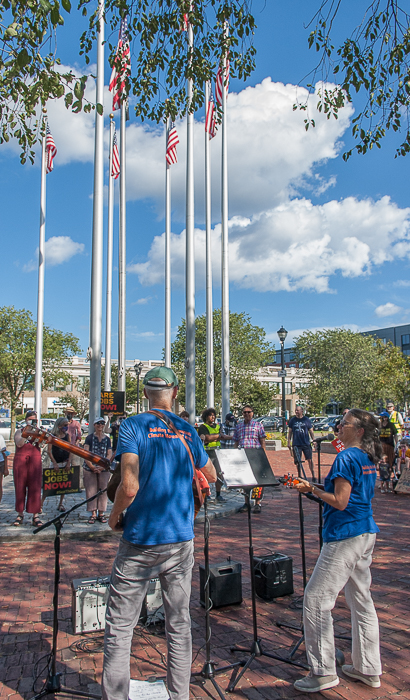 Singers perform for the demonstrators