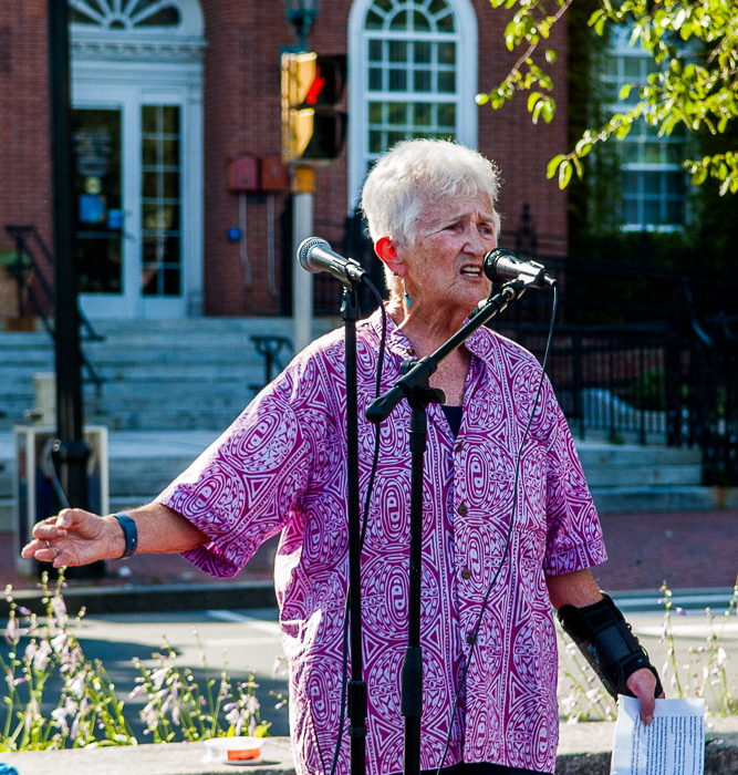 Pat Gozemba, leader of Salem environmental group, speaking