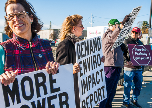 Representative Sally Kerans and Senator Joan Lovely are enthusiastic demonstrators