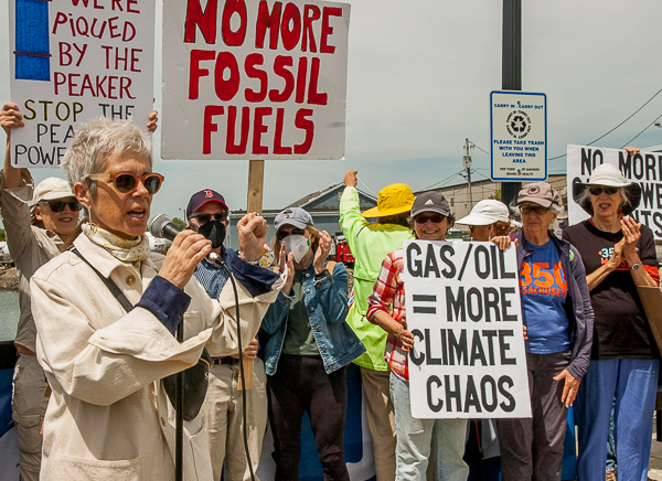 Sarah Dooling addresses demonstrators