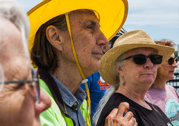 Women listening to the speakers