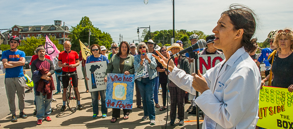 Adrienne Allen, MD, addresses demonstrators