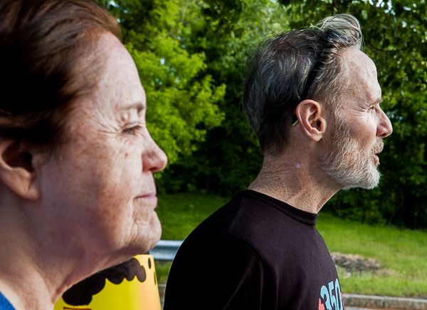 Demonstrators at the PMLP offices