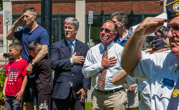 People saluting