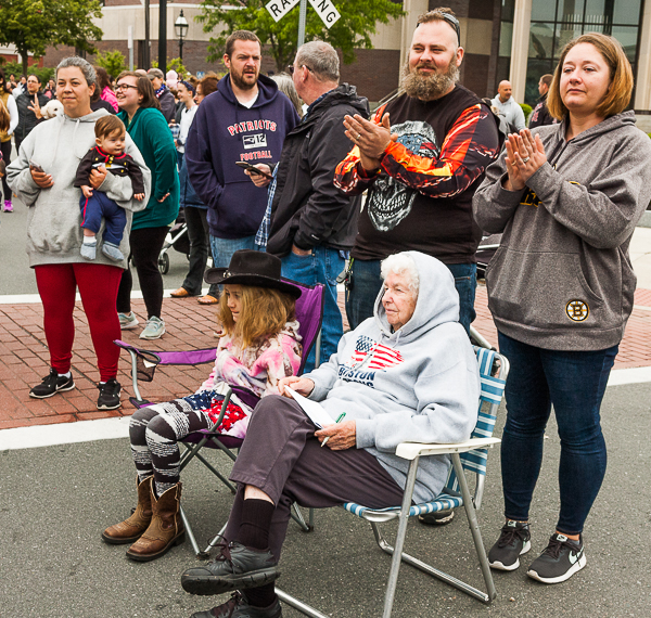 Family watching the Memorial Day parade