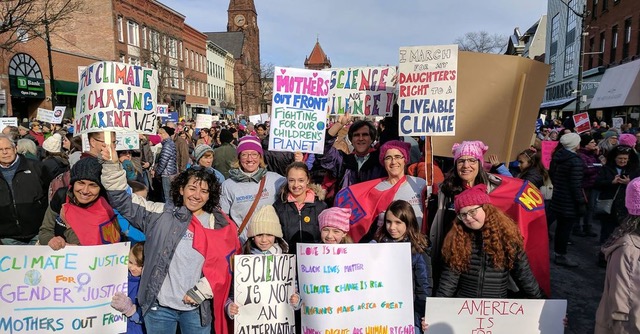 Protestors with signs