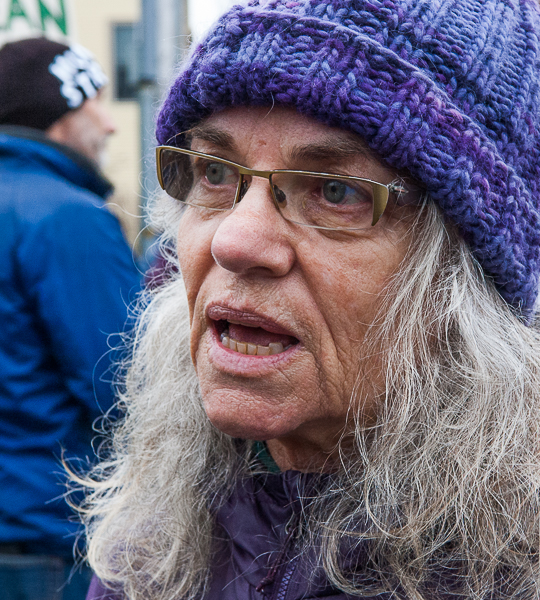 Woman in knit cap