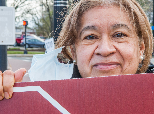 Doris Lopez of Everett at standout against peaker plant