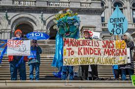 Demonstrators with signs