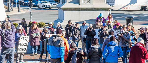 Steve Andrada documents demonstration honoring 6 hunger strikers, "Fasting for a Future" on March 22, 2022 at the courthouse in Peabody Square.